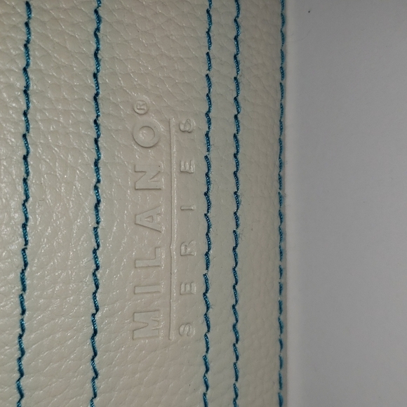 Milano Cream and Turquoise Clutch Purse - Picture 6 of 6